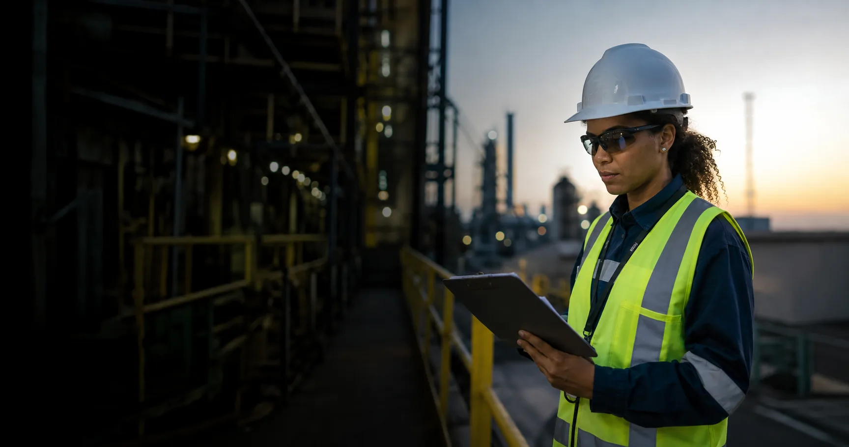 Inspeção técnica em ambiente industrial